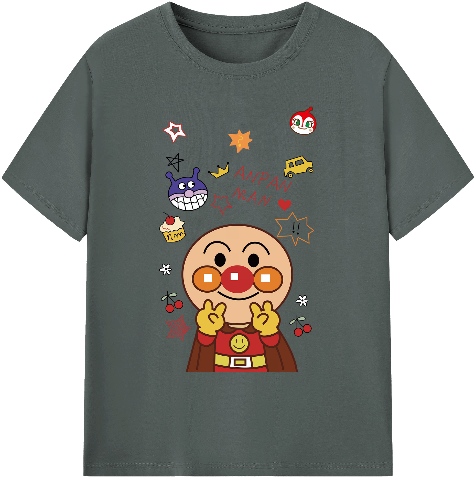 （画像用） アンパンマン Anpanman 綿100％ メンズ半袖Tシャツ｜肌触りやわらか＆通気性